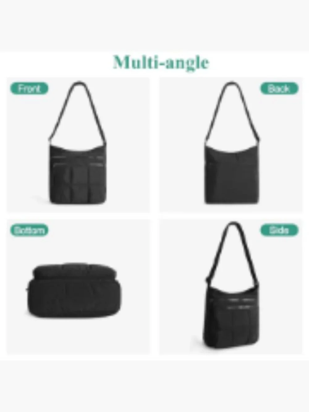 Nylon Quilted Crossbody Bag for Women, Lightweight Puffer Shoulder Purse with